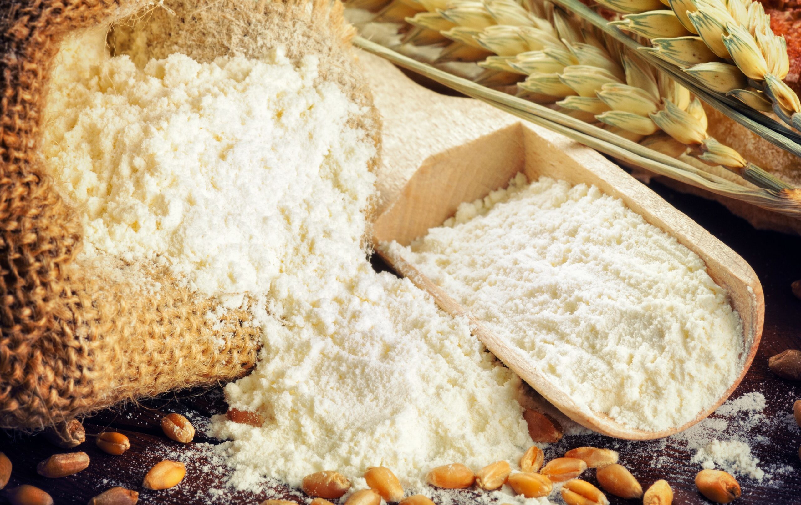 Organic flour and wheat